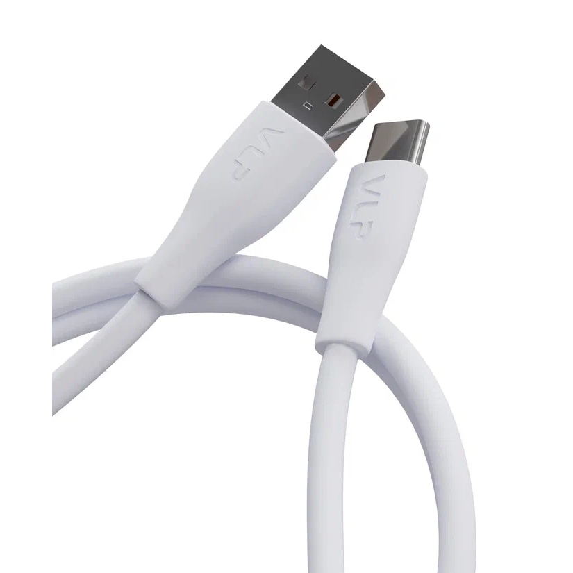 Кабель VLP LITE Color Line [USB-A - USB-C] 60W 100см, Белый (2072001) на белом фоне Nice Case
