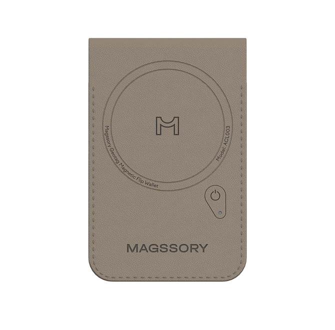 Картхолдер Magssory Geotag Magnetic Flip Wallet, Latte на белом фоне Nice Case