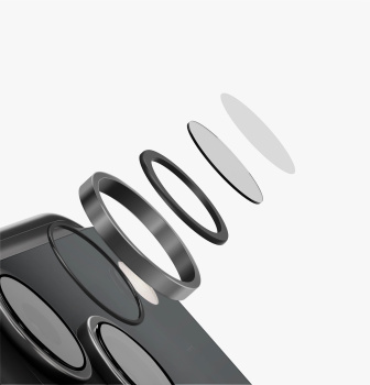 Защитное стекло для камеры Uniq стекло для iPhone 18 Pro/18 Pro Max OPTIX Camera Lens PRIME Sapphire Stainless steel Silver (IP6.3P-6.9P(2026)-PLENSSILC) на фоне в магазине Nice case