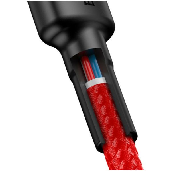 Кабель Baseus Cafule [Type-C - Type-C] 60W PD2.0 100см, Red/Black (CATKLF-G09)